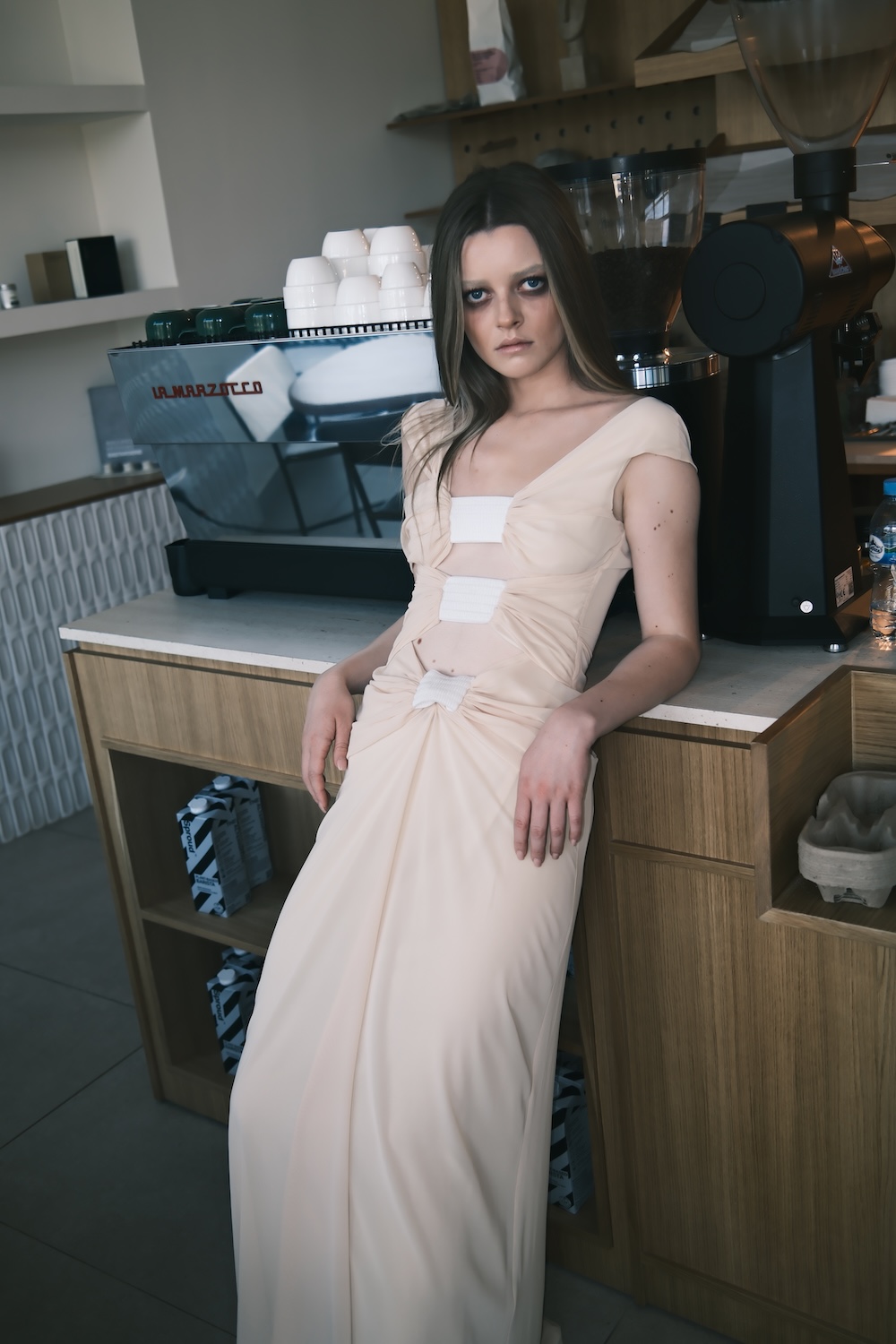 beige dress maxi Just Perfect Tiered Ruffle Maxi Dress Oat main image 1