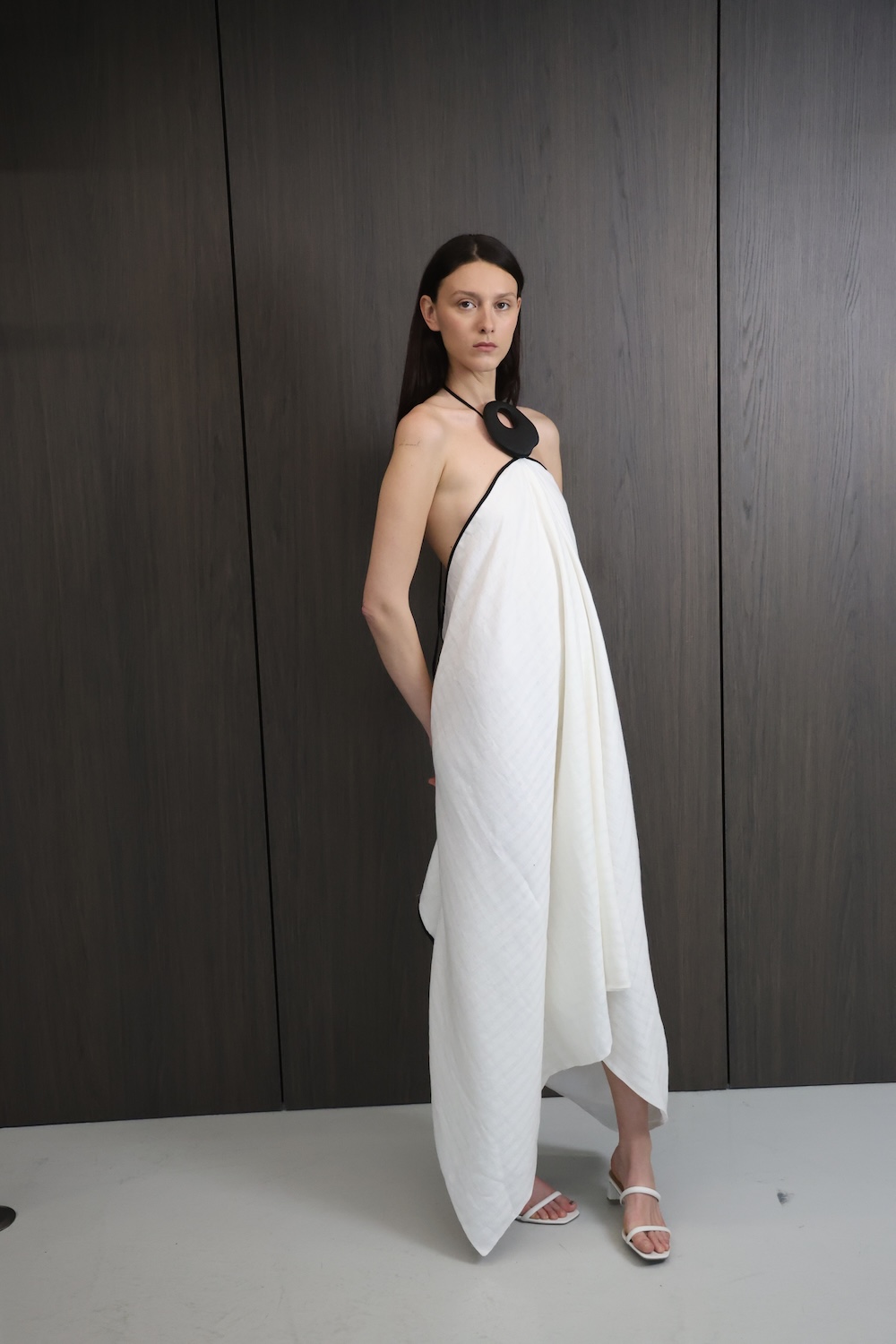 white linen dress midi Linen white dress